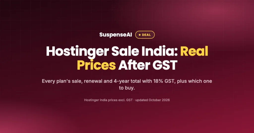 Hostinger sale India 2026 plans with real prices after 18% GST
