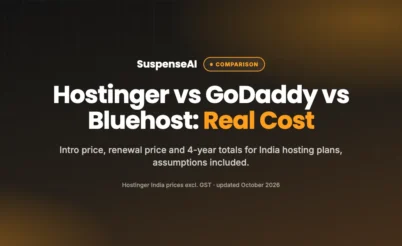 Hostinger vs GoDaddy India vs Bluehost renewal price comparison