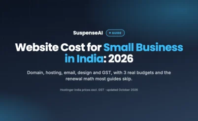Website cost India small business 2026 breakdown of domain, hosting, email, design and GST